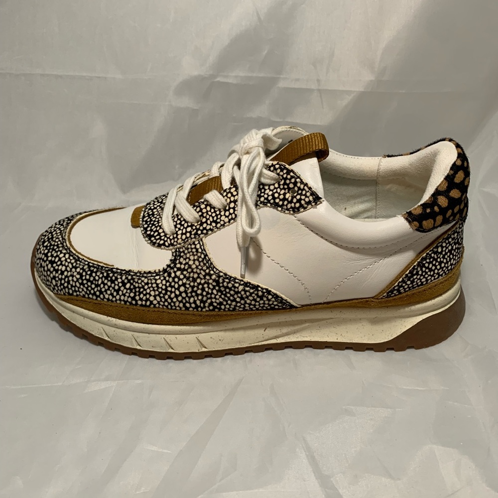 Madewell - Kickoff Trainer Sneakers in Leather and Spot Mix Calf Hair Size 8.5 - Picture 7 of 9